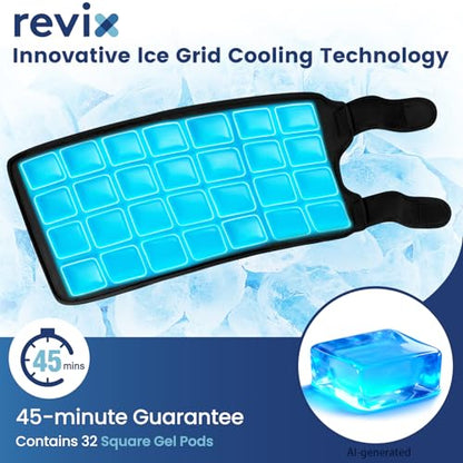 REVIX XXXL Knee Ice Pack Wrap for Meniscus & ACL, 45-Min Cold, 20"×10.7" | Wrap-around Plus-size Fit for Men & Women, Long-lasting Relief for Knee Replacement Surgery Recovery - style: 1 Pack