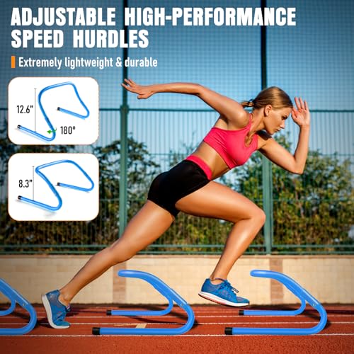 Agility Ladder, Agility Speed Training Equipment Set, 20ft Speed Ladder | 4 Hurdles, 12 Soccer Cones, Jump Rope, Running Parachute, Soccer Football Basketball Training Equipment Accessories - color: Blue