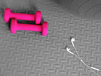 BalanceFrom Puzzle Exercise Mat 3/4" Thick, EVA Interlocking Foam Floor - color: Grey, style: 3/4" Thick, 24 Square Feet