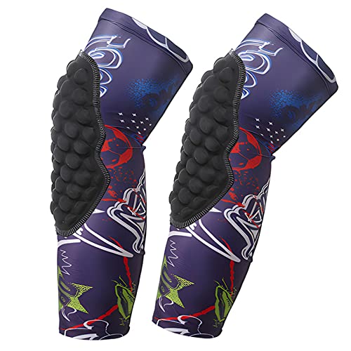Topeter Long Padded Knee Sleeves Girls Wrestling Compression Leg Sleeves with Crash Cushion for Running Softball Cycling Bike Golf Purple YM - color: Purple, size: YM