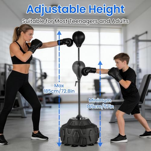 Reflex Bag Boxing Speed Bag with Stand, 57-73" Adjustable Height