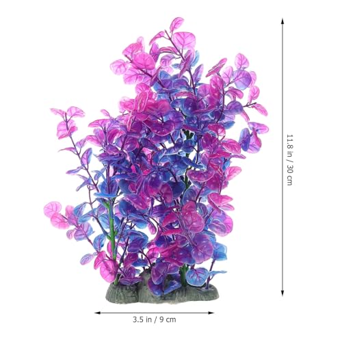 Creative Aquarium Grass Artificial Plant A304 Purple Decorative Wear-Resistant Plastic Tank Plant for Home and Desktop Fish Tanks