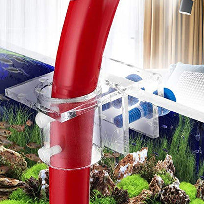 Acrylic Aquarium Soft Pipe Fixture Transparent Durable Fish Tank Water Food Feeding Tube Holder with Aquarium Clamp Lily Pipe Fixture for Aquatic Plant(Single Holes)