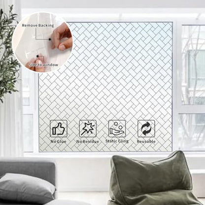 Window Privacy Film with Tool, Static Cling Frosted Glass Window Film, Non-Adhesive Window Clings Sticker, Heat Control UV Blocking for Bathroom Home Office, 17.5 x 78.7 Inch - color: Frosted, size: 17.5 x 78.7 Inch