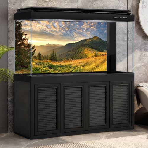 Sunset Mountain Landscape Aquarium Background Panoramic Mountain Valley Fish Tank Background Majestic Cloudy Blue Sky Pine Forest Terrarium Backgrounds Foggy Woodland Reptile Tank Backgrounds 36x18in