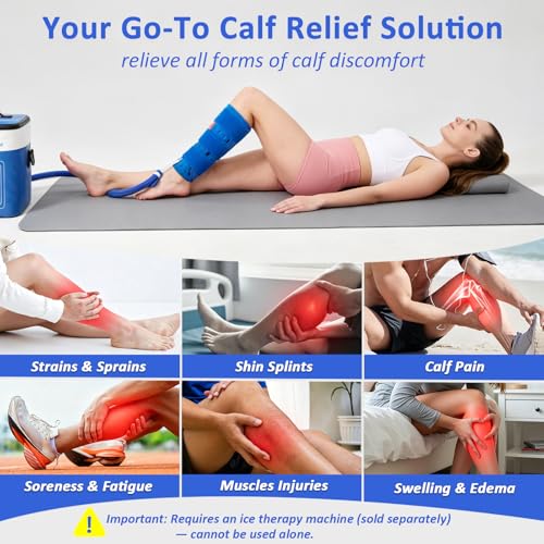 Calf Ice Pack Wrap for Cold Therapy Machine, Replacement Pad Only for Cryotherapy Unit, Cold Water Therapy for Shin Splint Relief, Leg Post-Surgery Swelling & Injury Recovery - Universal Connector