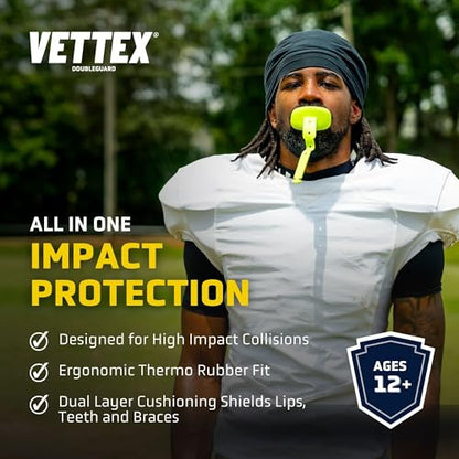 Vettex DoubleGuard Mouth Guard with Lip Protection, Royal Blue - color: Royal Blue