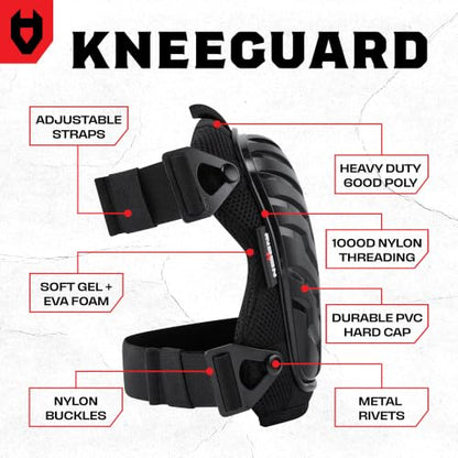 NoCry Professional Gel Knee Pads for Work with Soft Foam and Gel Cushion — Heavy Duty Cap, Reinforced Adjustable Straps, Military Grade Rivets and Built-in Hang Loops — Perfect for Construction