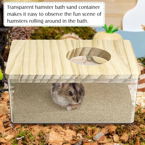 Hamster Sand Bath Box Transparent Acrylic Small Animals Shower Bathtub Guinea Pigs Digging Sand Container Cage Accessories for Lemmings Gerbil Mice Hedgehog Chinchilla (Rectangle) - size: Large - Rectangle