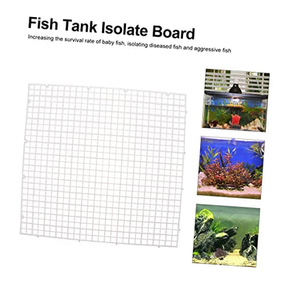 Garneck 1set Aquarium Isolation Grid Panel Fish Tank Divider Suction Cups Easy Installation for Fish Breeding and Mixed Aquatic Environments Clips