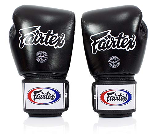 Fairtex BGV1BR Breathable Boxing Gloves, Lightweight Shock Absorbent Gear - color: Black, size: 12 oz