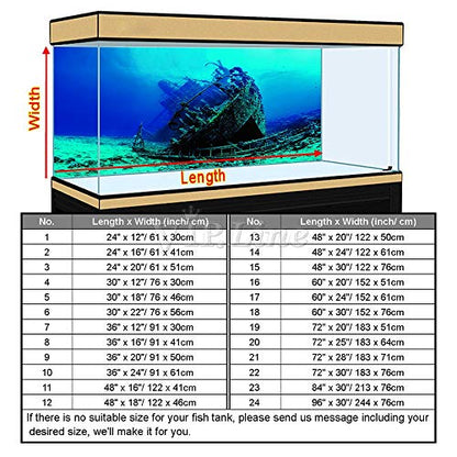 Large Shipwreck Aquarium Background Poster HD Fish Tank Ornament Landscape (30" x 18"/ 76 x 46cm)