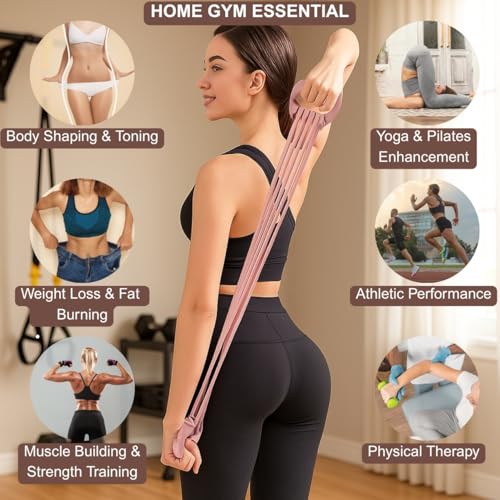 Resistance Bands with Handles for Women & Men - color: Purple
