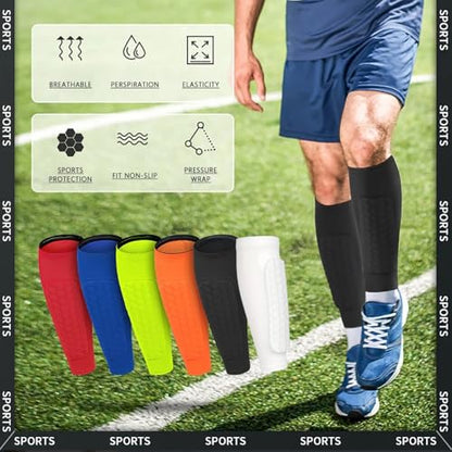 Soccer Shin Guards Shin Pads for Kids Youth Adult, Calf Compression Sleeve with Honeycomb Pads, Lightweight Calf Protective Gear for Football Soccer Baseball Boxing Kickboxing