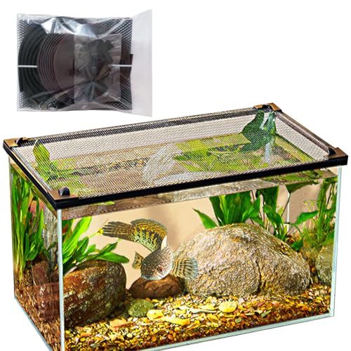 Fish Tank Cover Mesh Aquarium Lid Fish Tank Anti-Jumping Net Magnetic Length 25cm