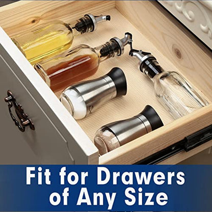 Shelf Liner, Drawer Liner, 2 Rolls x 12 Inches x 20 FT Cabinet Liner for Kitchen Cabinets Non-Adhesive Shelf Liners, Waterproof Shelf Paper with Non-Slip, Durable Liners, Clear - color: Clear, size: 12"W x 240"L X 2 Rolls