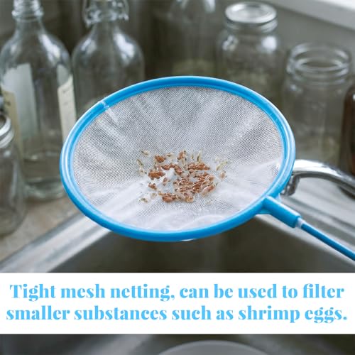 12 Pcs Aquarium Fish Net Cleaner Fish Tank Small Aquarium Nets Mini Cleaner Nets High Density Fishes Fine Tank Filter Net for All Fishes (Blue)