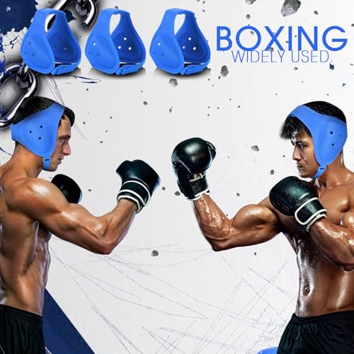 3 Pcs Wrestling Headgear for Kids Youth,Soft Adjustable Ear Guard,Blue - color: Blue