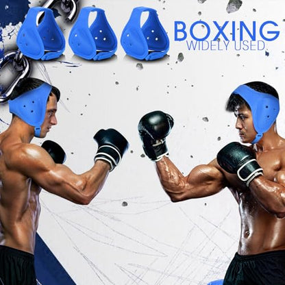 3 Pcs Wrestling Headgear for Kids Youth,Soft Adjustable Ear Guard,Blue - color: Blue
