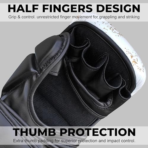 Farabi Sports MMA Gloves with Adjustable Wrist Support Open Palm Sparring Boxing Gloves Ideal for Muay Thai, Cage Fighting, Combat Sports & MMA Training Gloves for Men and Women - size: Large-X-Large