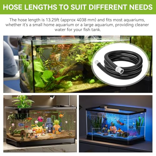 A20236 Ribbed Hosing Replacement for Fluval FX2/FX4/FX6 Canister Filters (A214, A218 and A219), Aquarium Filter Replacement Part, 13.25FT, Easy to Replace