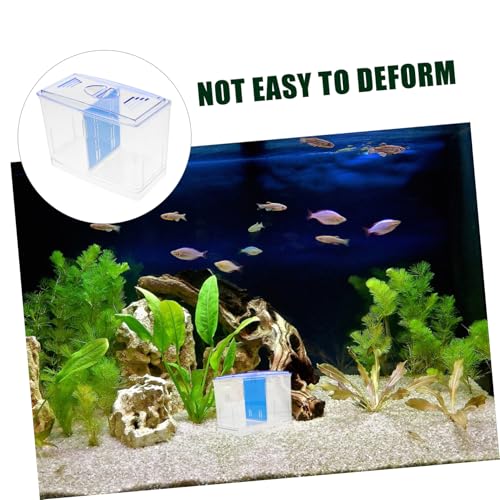 Happyyami Fish Isolation Box for Breeding Tropical Fish Transparent Design with Adequate Airflow Durable Nursery and Guppy Multipurpose Aquarium Divider
