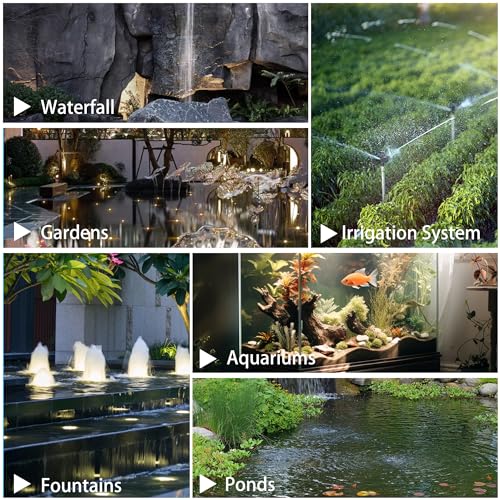 Submersible Pond Water Pump: 2600GPH 85W DC 24V Return Fountain Pump with 15ft Tubing for Aquarium Fish Tank Outdoor Garden
