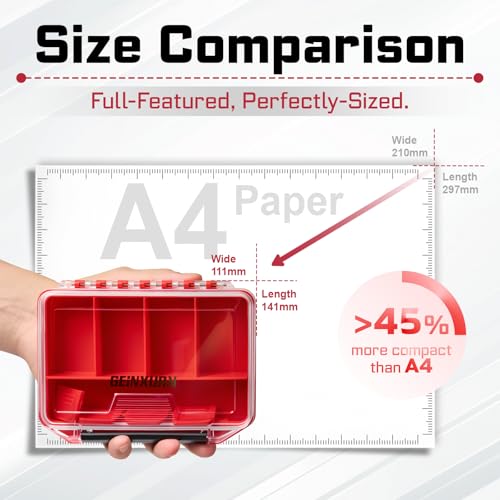 Geinxurn IPX4 Waterproof Small Storage Parts Organizer, Small Parts Case with Removable Dividers, Screwdriver Bit Set Box(2 Boxes)
