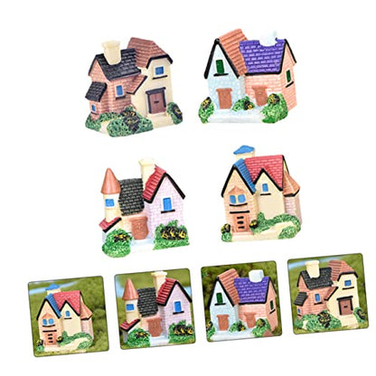 GANAZONO 4pcs Aquarium Accessories Resin Villa Ornament House Model for Landscape Decor for Garden Lovers Random Style