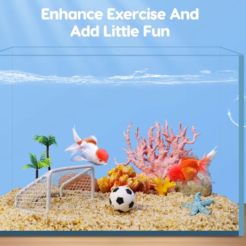 GLOGLOW 10Pcs Mini Soccers Aquarium Decoration, Lifelike Soccer Balls for Fish Tank Sports Themed Decoration (S) - size: Small