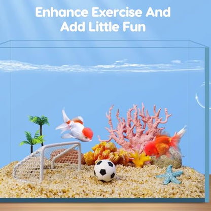 GLOGLOW 10Pcs Mini Soccers Aquarium Decoration, Lifelike Soccer Balls for Fish Tank Sports Themed Decoration (S) - size: Small