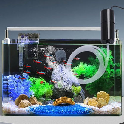 Tiny Water Pump - Noiseless Submersible Water Pump with Stable Air Release - 5V USB Small Oxygenator for Small Fish Farming Fish Tank - color: Black