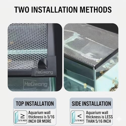 Magnetic Aquarium Screen Cover Fish Tank Anti-Jump Net 50D High-Tenacity Soft Mesh Top and Side Installation Fish-Friendly Barrier with Handle for Easy Feeding (3 15/16" * 1 3/8") - size: 39 3/8" * 13 3/4"