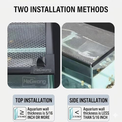 Magnetic Aquarium Screen Cover Fish Tank Anti-Jump Net 50D High-Tenacity Soft Mesh Top and Side Installation Fish-Friendly Barrier with Handle for Easy Feeding (3 15/16" * 1 3/8") - size: 39 3/8" * 13 3/4"