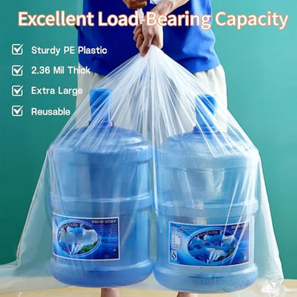 40" x 60" Extra Large Clear Plastic Storage Bags, 4 Pack Huge Waterproof Storage Bags with 4 Ties for Luggage, Suitcase, Furniture, Chair, Mini Bike, Holiday Decoration