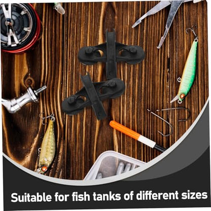 BESPORTBLE 10pcs Aquarium Divider Clips Cups Versatile Fish Tank Isolation Holders for Securing Dividers Tubing Decorations Easy Installation and Secure Grip Black Plastic Design