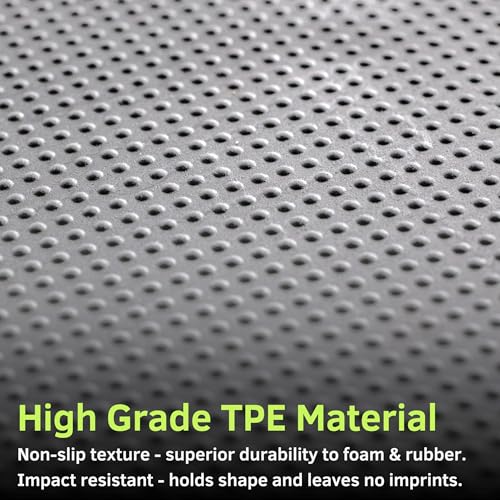 Baselayer Performance Series Interlocking Floor Tiles - Durable ½ in TPE (Rubber Like, NOT Foam, no Odor) - Gym Flooring for Weights & Heavy Equipment - Gray, 30 SqFt (12 Pack) - Made in USA