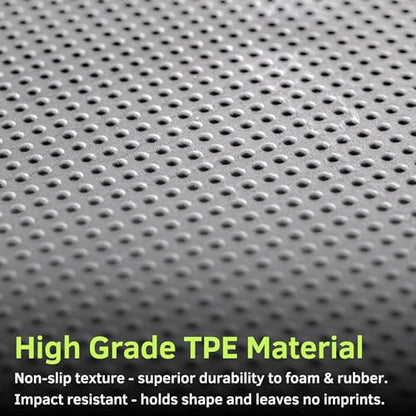 Baselayer Performance Series Interlocking Floor Tiles - Durable ½ in TPE (Rubber Like, NOT Foam, no Odor) - Gym Flooring for Weights & Heavy Equipment - Gray, 30 SqFt (12 Pack) - Made in USA