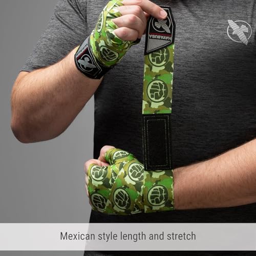 Hayabusa Marvel Hero Elite Mexican Style Boxing Hand Wraps for Men & Women - color: Hulk