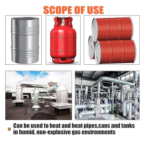 Digital Display 1500W Metal Drum Heater Pad for 55 Gallon Tanks | Elastic Spring Silicone Heating Blanket for Honey Oil Barrels & 100L Instruments