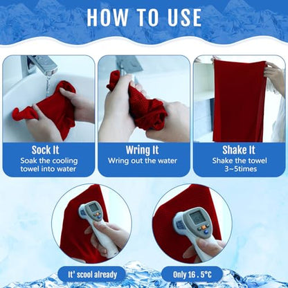 Hosuly 30 Pack Cooling Towels 40"x12" - color: Red
