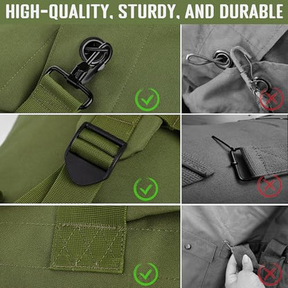 MOZETO 110L Extra Large Sea Bag, Military Duffle Bag with Backpack Straps Heavy Duty Army Duffle Bag for Camp, College Dorm or Laundry Bag