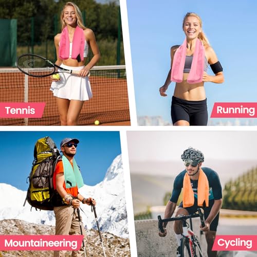 6 Pack Microfiber Gym Towel Quick Dry Lightweight Workout Gear for Men Women Sports Exercise Fitness Tennis Running Riding Hiking Camping Yoga Sweat Towels(6 Pack(Light)) - color: 6 Pack(light)