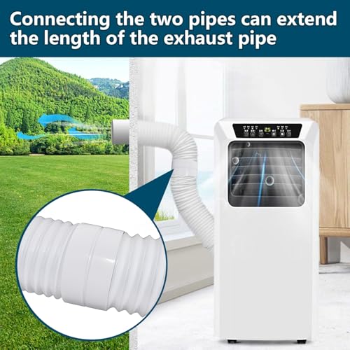 5.9 Inch Portable Air Conditioner Exhaust Hose Coupler Mobile Air Conditioning Accessories for AC Exhaust Hose Coupler Extension (White Circular) - color: White Circular
