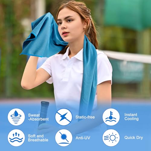4Pack Cooling Towel 40"x12" Cooling Neck Wraps,Soft Breathable ChillyTowel | IceTowel, Microfiber Towels for Yoga, RunninGym, Camping, Fitness, Workout & More Activities - color: Cream Yellow / Light Gray / Sakura Pink / Light Purple