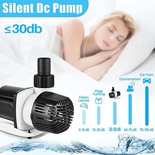 dc-9000 Silent Swirl Controllable DC aquarium Pump 60W 2377GPH marine wavemaker 24V return pump with sine wave Controller for salt/Freshwater fish reef tank sump Circulation
