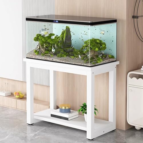 Multi-functional Storage Rack, Double-layer Aquarium Stand, Reinforced Steel Frame + Anti-slip Design, Easy To Install(70x35cm/27.6x13.8in)