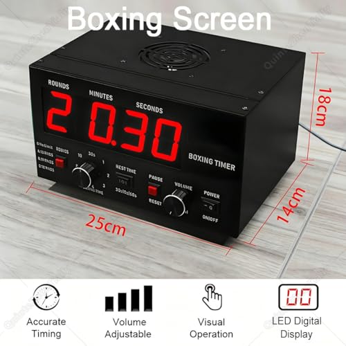 Professional Gym Interval Timer,Portable Classic Boxing Interval Timer,with Led Display,Selectable Training Time & Cycle Repetitions,for Muay Thai,MMA,Kickboxing Blue - color: Blue