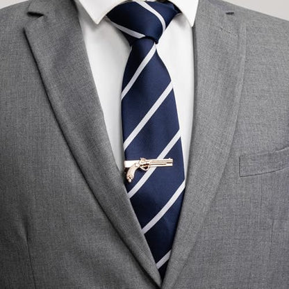 HAWSON 2/2.2 Inch Various Tie Clips for Men Unique, Personalized Novelty Tie Bars Pins Tacks, Funny Theme Wedding Holiday Gifts for Husband Groomsmens - style: Rose Gold Gun