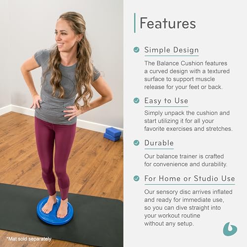 Balance Cushion, Inflatable Pilates Stability Disc, Balanced Body | Inflatable Disc for Balance Exercises and Muscle Release; Exercise Equipment for Home Gym or Pilates Studio Use